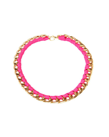 Neon Gold and Pink Chain Necklace 