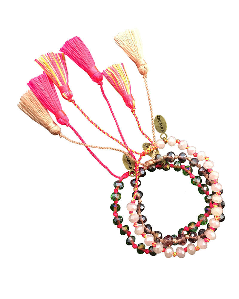 Pinks Tassel Bracelet Sets