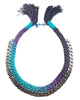 jolita purple blue silk woven necklace with chain