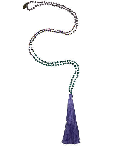 Purple and Teal Zacasha Beaded Necklace