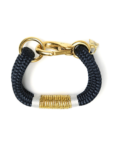 the ropes maine yacht braid bracelet navy gold white