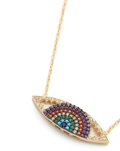 shashi rainbow evil eye necklace