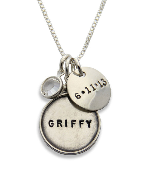 jenny present silver name tag necklace