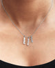 silver vertical name plate necklace