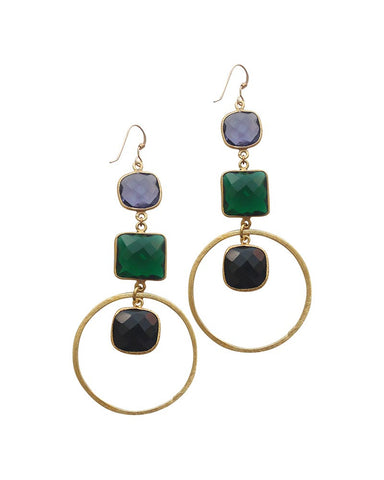 Sirissima Anna Dangle Hoop Earrings 