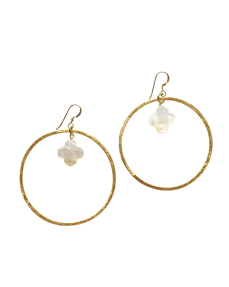 Rochelle Clover Hoop Earrings / Gold Plated – Nina Kane Jewellery