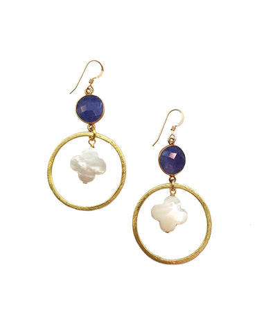 Sirissima Billie Dangle Clover Earrings