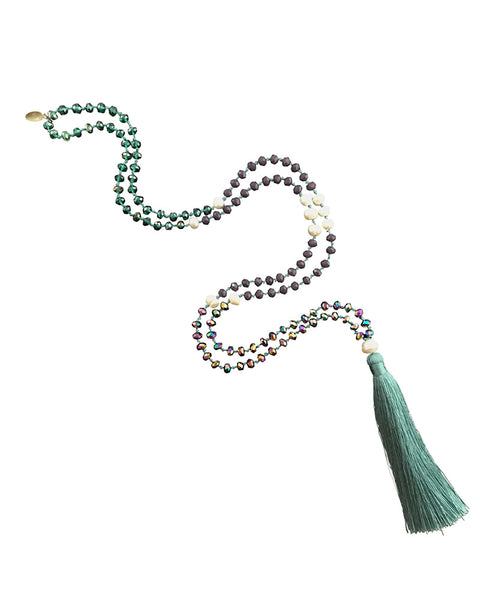 Teal Zacasha Tassel Necklace