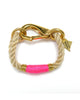 The ROPES | Camden Natural Gold & Neon Pink Bracelet