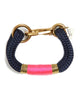 The ROPES | Kennebunkport Navy Gold & Neon Pink Bracelet