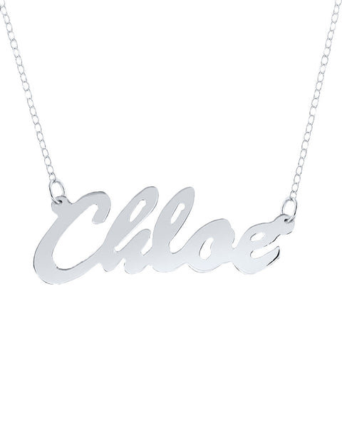 Silver Thin Cursive Personalized Necklace