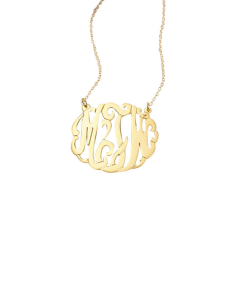 three letter initials necklace