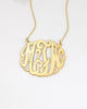 gold cursive letter initial necklace