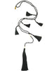 Zacasha |  Black Multi Tassel Necklace
