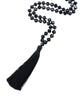 Dark Gray Tassel Necklace from Zacasha