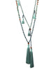 Zacasha | Turquoise Ganitry Seeds Tassel Necklace Set