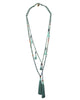 Zacasha | Turquoise Ganitry Seeds Tassel Necklace Set