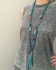 Zacasha | Turquoise Ganitry Seeds Tassel Necklace Set