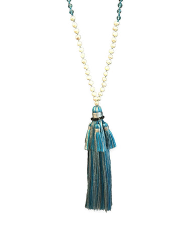 Blues Zacasha Vintage Style Tassel Necklace