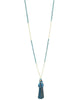 White and Blue Vintage Sytle Tassel Necklace Zacasha