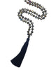 Zacasha | Navy Blue Crystal Tassel Necklace