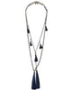 Zacasha |  Exclusive Navy Gray Tassel Necklace Set