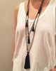 Zacasha |  Exclusive Navy Gray Tassel Necklace Set