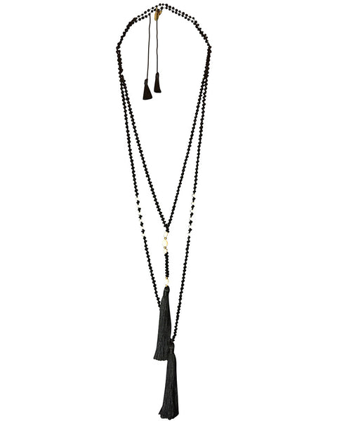 zacasha black pearl necklace set