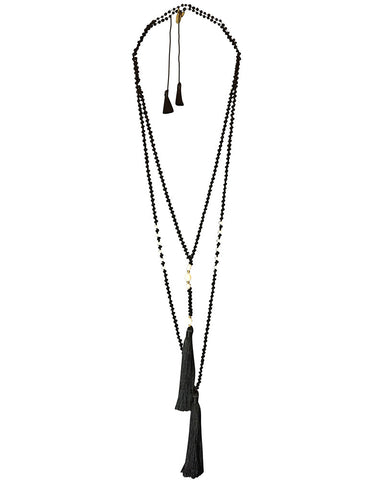 zacasha black pearl necklace set