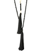 Zacasha |  Pearl Black Tassel Necklace Set