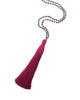 Zacasha | Silver Bead Pink Tassel Necklace
