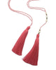 Zacasha | Pink Pearl Tassel Necklace Set