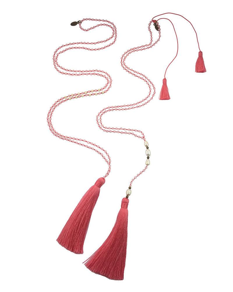 Hot Pink Tassel Necklaces Zacasha