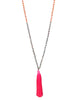 Zacasha |  Hot Pink Single Tassel Necklace