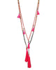 Zacasha | Pink Ganitry Seeds Tassel Necklace Set