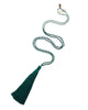 Zacasha | Teal Beaded Tassel Necklace